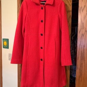 Lands' End Women's Vibrant Orange Pea Coat